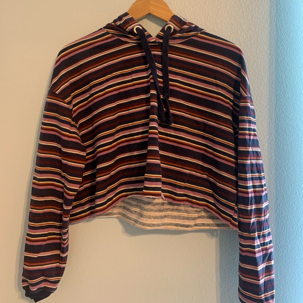 Women’s stripe cropped hoodie by Wild Fable